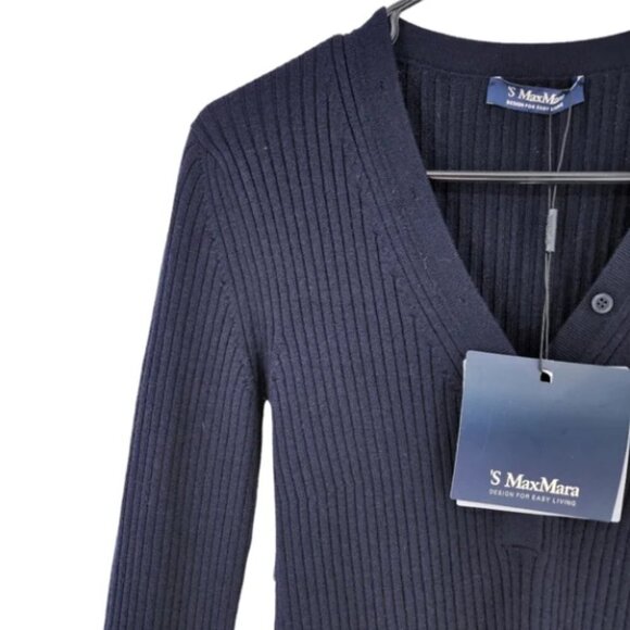 'S Max Mara Women's Rango Rib Knit Wool Yarn Sweater - M - Picture 3 of 8